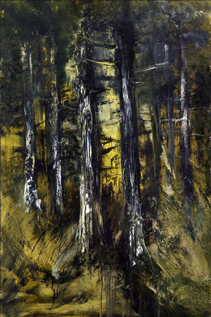 Sous-bois, les pins - 2017 - Huile sur toile - 146x97 cm