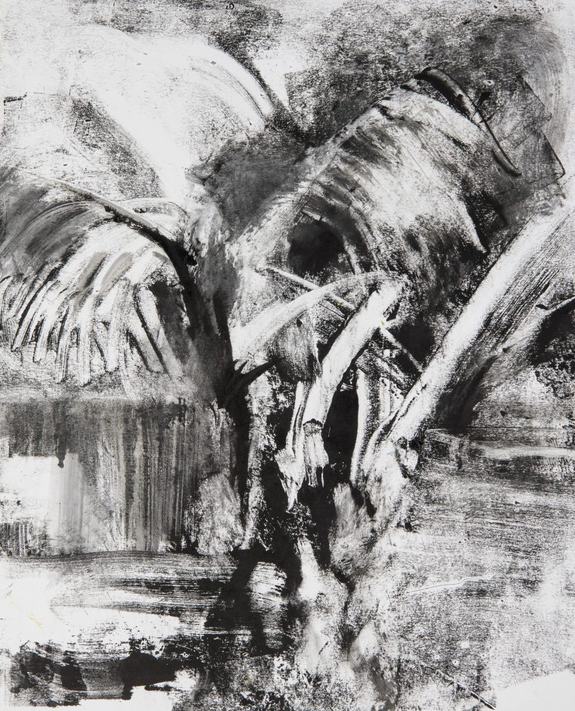 Case aux palmiers - 2019 - Monotype - 50x40 cm